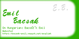 emil bacsak business card